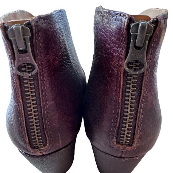 Korks Booties Womens 10 Gemini Leather Ankle Boots Rustic Western Zipper Block H - Picture 6 of 11